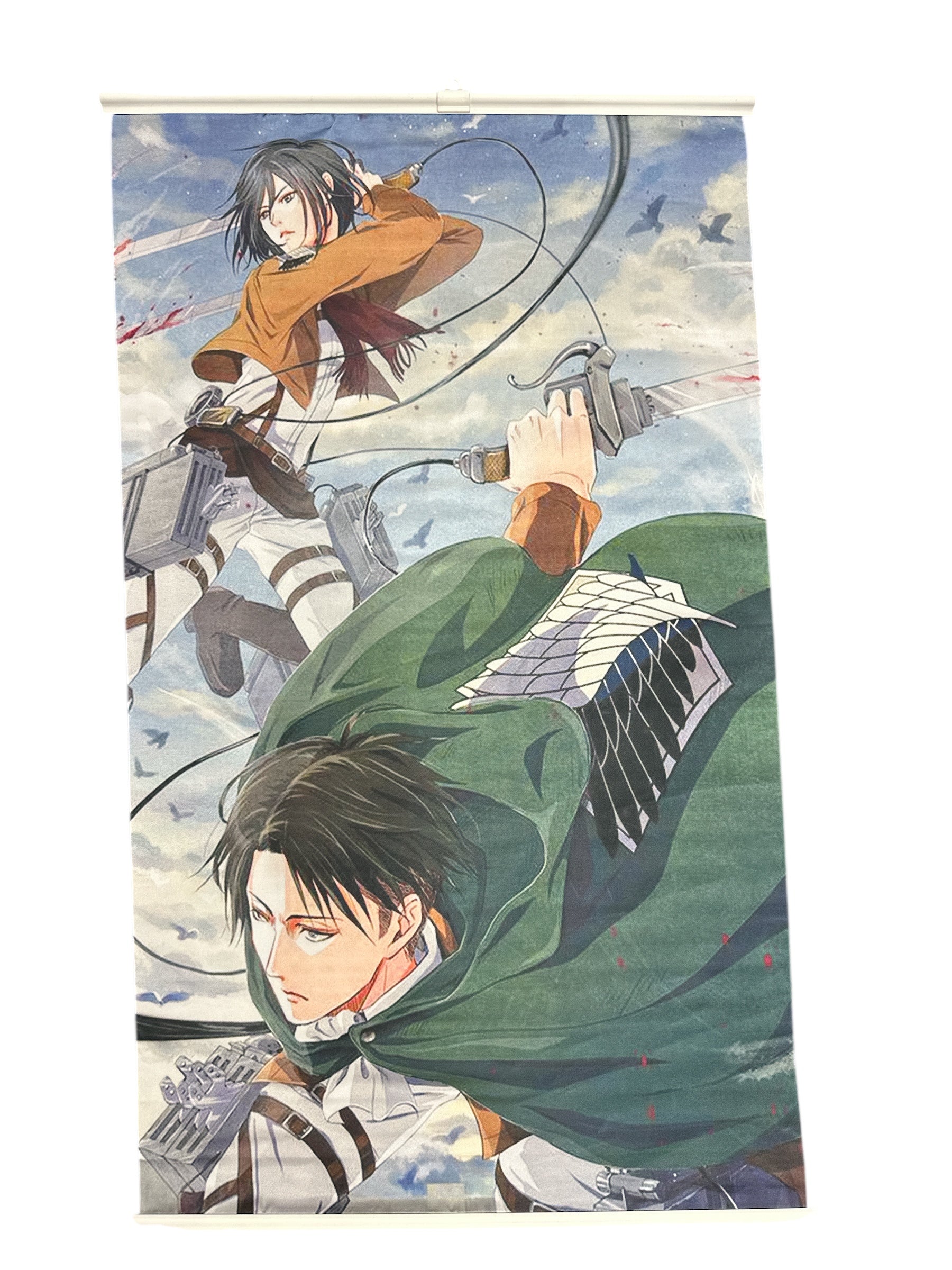 Anime Hero Titan Fabric Poster (34”) + Mini Figure (4”) | Fan-Style Combo Set