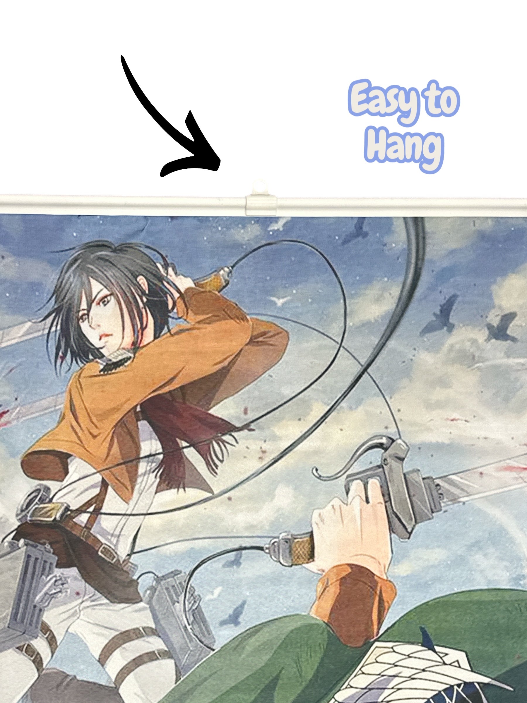 Anime Hero Titan Fabric Poster (34”) + Mini Figure (4”) | Fan-Style Combo Set