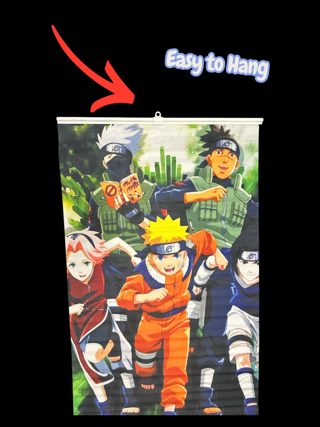 Anime Hero Ninja Fabric Poster (34”) + Ninja Lantern | Fan-Style Combo Set