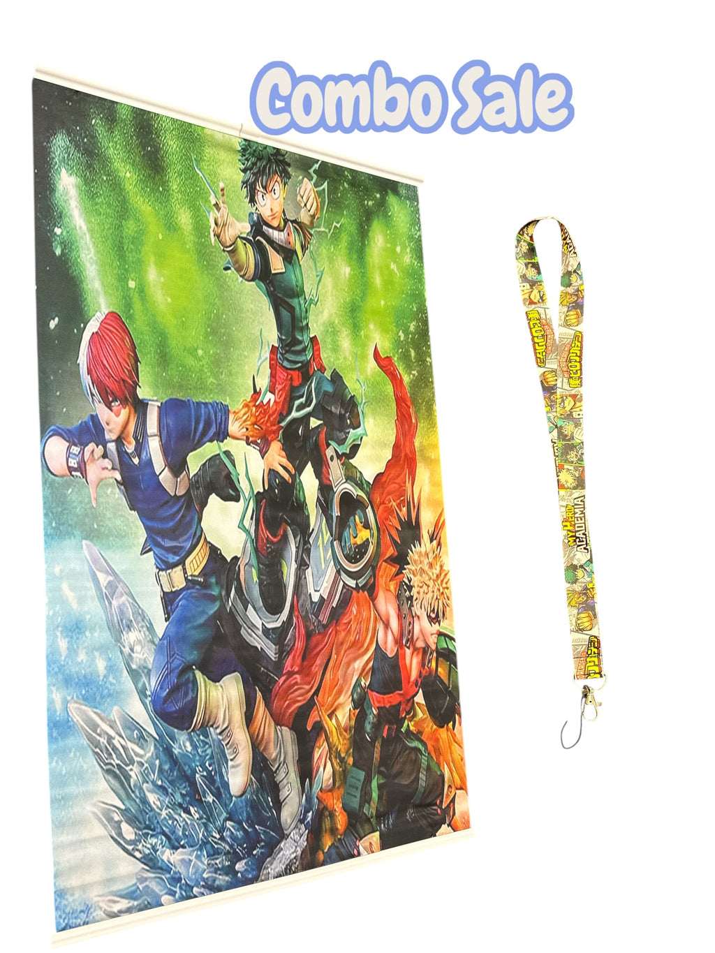 Anime Hero Academy Fabric Poster (36”) + Lanyard | Fan-Style Combo Set