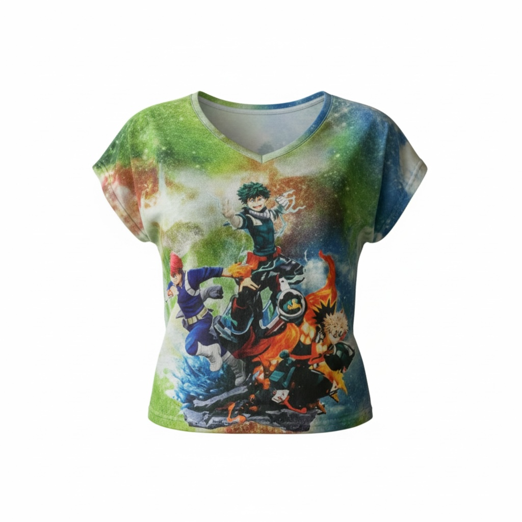 Hero Academy Style Graphic T-Shirt –  Casual Tee