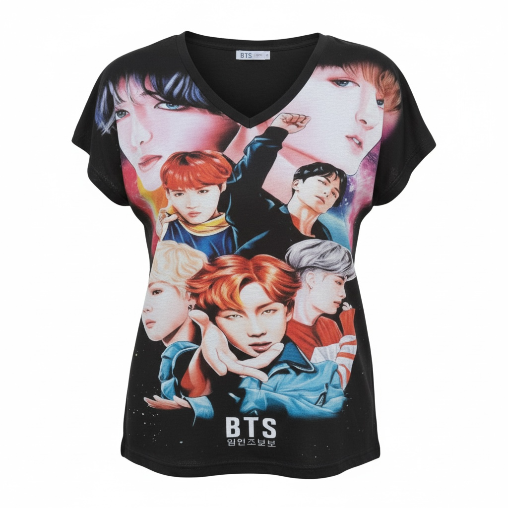 K-Pop Idol Style Anime Graphic T-Shirt for Everyone – Casual Short Sleeve Tee
