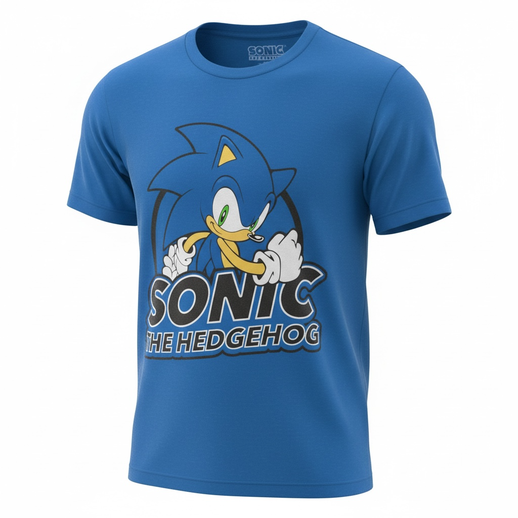 Sonic The Hedgehog Unisex Teen T-Shirt, 100% Cotton, Official Licensed Graphic Tee