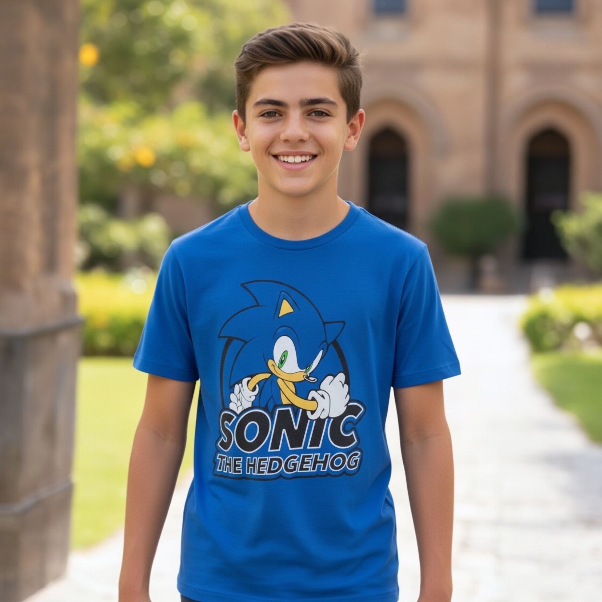 Sonic The Hedgehog Unisex Teen T-Shirt, 100% Cotton, Official Licensed Graphic Tee